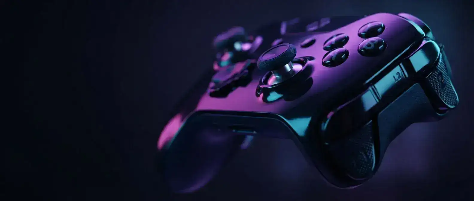 A person holding a game controller