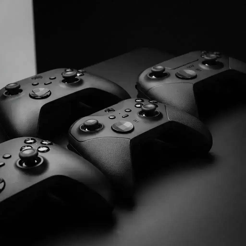 A colourful gaming setup